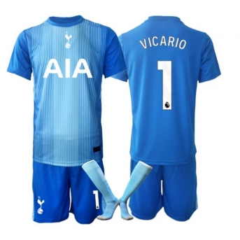 Billige Fotballdrakt Tottenham Hotspur Guglielmo Vicario #1 Keeper Replika Bortedraktsett Barn 2025-26 Kortermet (med bukser)
